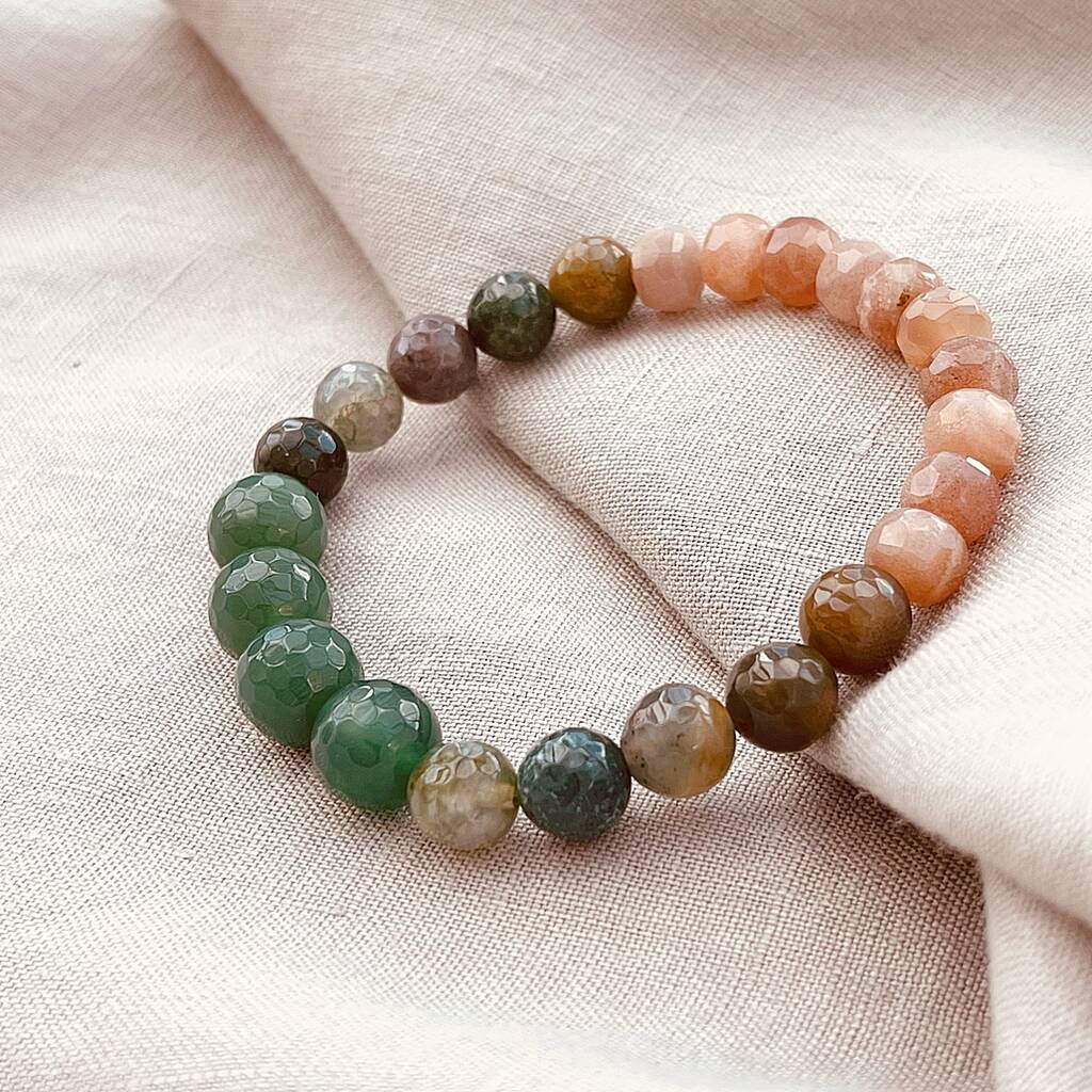 Sunstone And Moss Agate Bracelet, 1 of 6