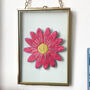 Flower Power Pink Daisy Embroidery Framed Artwork, thumbnail 5 of 6