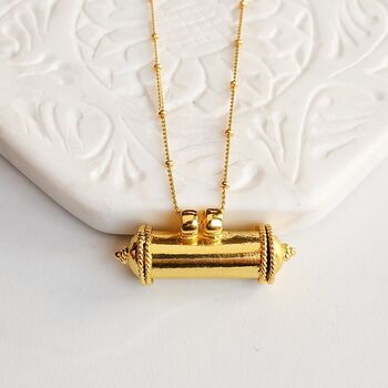 Gold Plated Prayer Protection Locket Necklace, 4 of 5