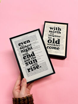 Les Misérables 'Sun Will Rise' Inspirational Book Print, 2 of 6