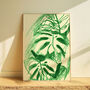 Monstera Plant Illustrated Print, thumbnail 1 of 5