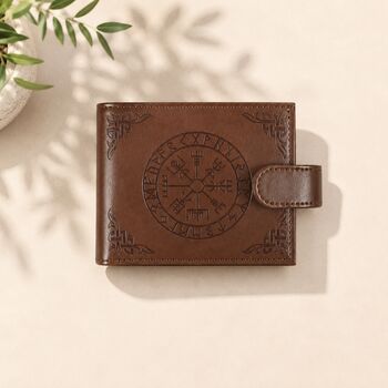 Gifts For Men Viking Brown Faux Leather Wallet For Him, 2 of 7