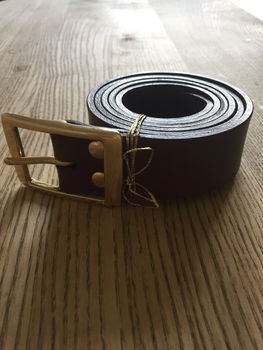 Dark Brown Leather Handmade Belt, 4 of 5