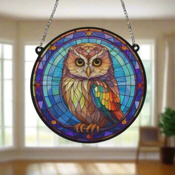 Little Owl Stained Glass Effect Suncatcher, 4 of 6