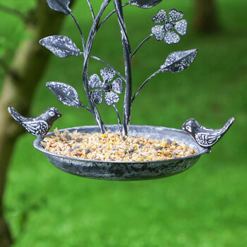 Personalised Vintage Floral Hanging Garden Bird Dish, 7 of 11