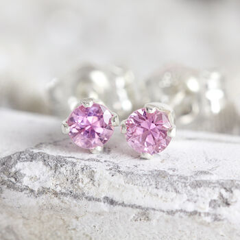 Pink Sapphire Earrings In Silver Or Gold, 2 of 12