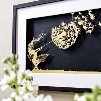Dancing With Dandelions Fairy Papercut Picture, 2 of 8