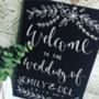 Personalised Chalkboard Wedding Welcome Sign, thumbnail 2 of 5