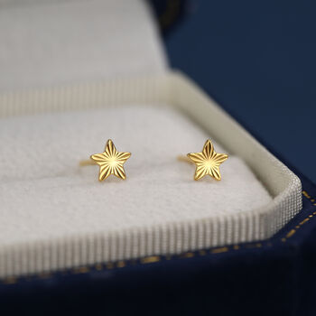 Sterling Silver Sunburst Star Stud Earrings, 5 of 12