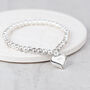 Personalised Sterling Silver Heart Beaded Bracelet, thumbnail 1 of 4