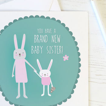 New Baby Sister Card For Big Sisters, 2 of 2