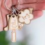 Personalised Wooden Gardening Little Helpers Child Family Tag Keyring, thumbnail 5 of 6