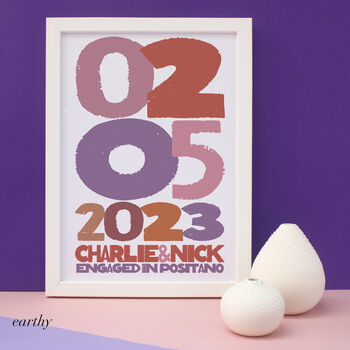 Personalised Engagement Typography Print, 3 of 7