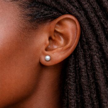 Sterling Silver Grey Freshwater Pearl Stud Earrings – 5mm, 3 of 7