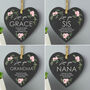 Personalised Pink Flowers Slate Heart Gift, thumbnail 2 of 2