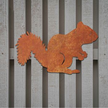 Rusty Metal Squirrel Eating Squirrel Decor Garden Gift, 10 of 10