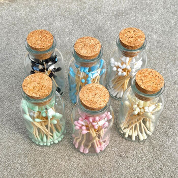 Colourful Cotton Buds In Glass Jar With Cork Lid, 6 of 10