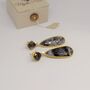 Rutilated Quartz, Dendritic Opal Silver Earrings, thumbnail 3 of 5