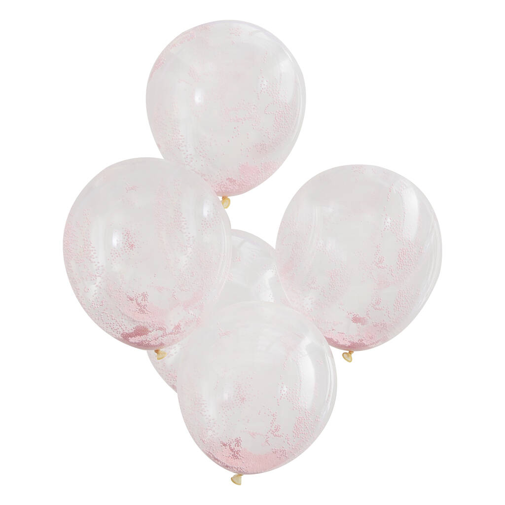 Pastel Pink Foam Bead Confetti Filled Balloons By Ginger Ray ...