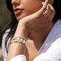 Gold Plated Stainless Steel Rainbow Bead Pearl Bracelet, thumbnail 6 of 6