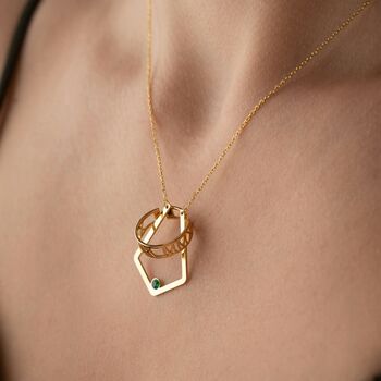 Eternal Bond Ring Holder Birthstone Necklace, 2 of 11