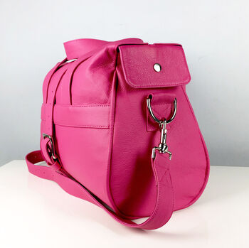 Personalised Handcrafted Pink Overnight Bag, 7 of 9