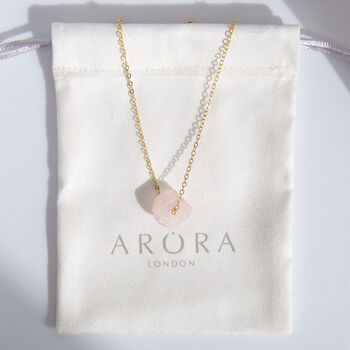 Rose Quartz Raw Crystal Chunk Necklace, 2 of 4
