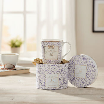 Fabulous 50th Birthday Mug Gift Fine China, 6 of 6