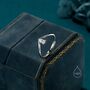Sterling Silver Pear Shape Cz Droplet Chevron Ring, thumbnail 2 of 12