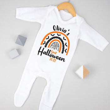 Personalised Baby First Halloween Babygrow, 3 of 4