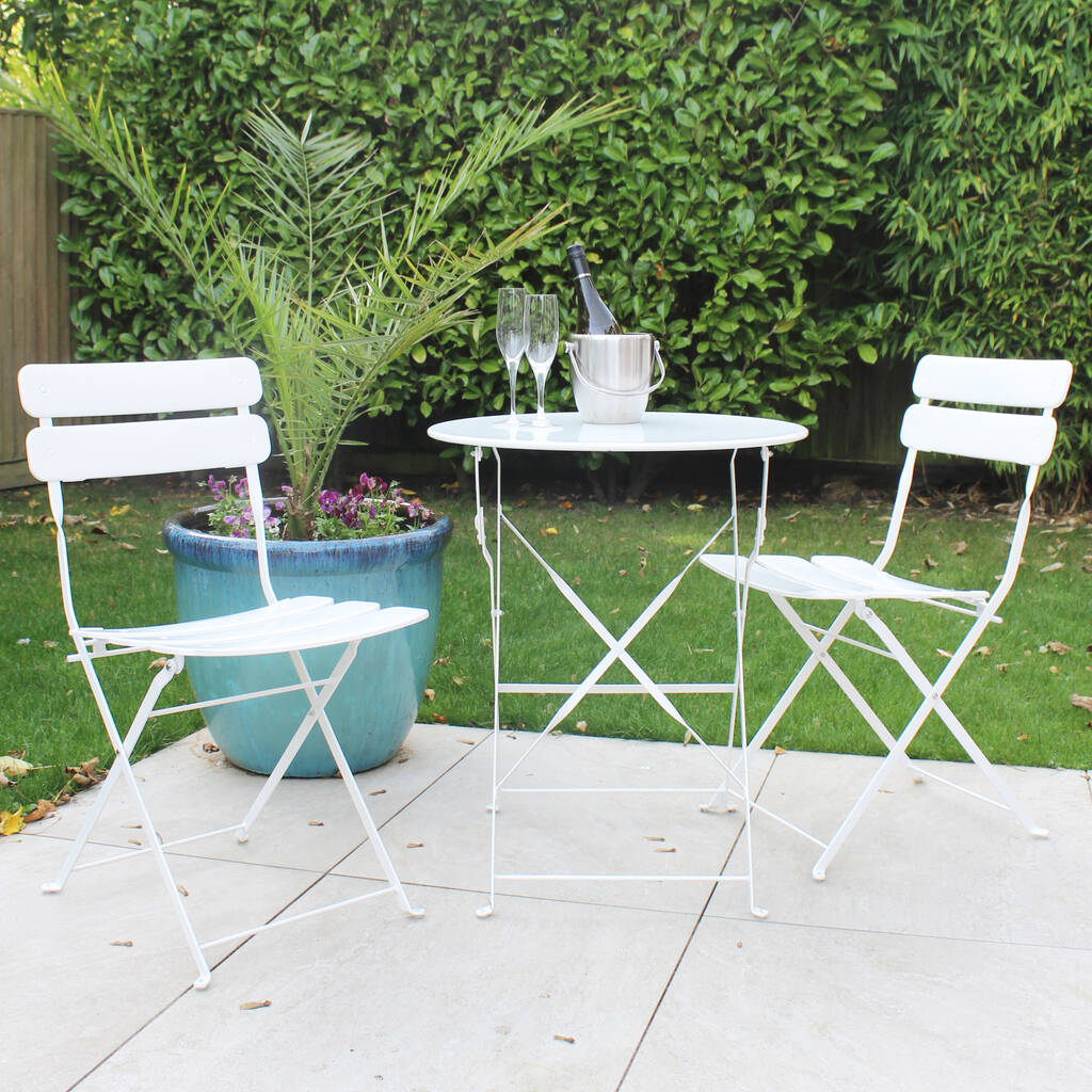 Stylish White Metal Bistro Table By Lime Tree London