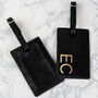 Personalised Gold Initials Black Luggage Tag, thumbnail 3 of 4