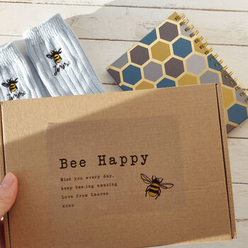 Bee Sock And Notebook Letterbox Gift Set, 2 of 4