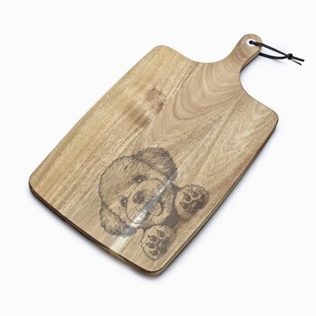 Personalised Bichon Frise Engraved Acacia Serving Board, 7 of 11
