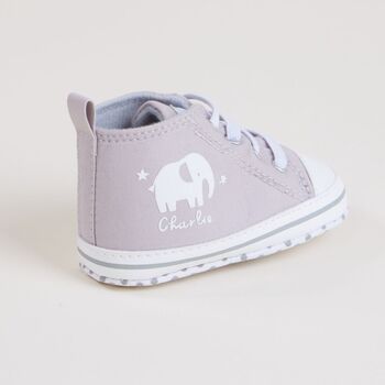 Personalised Elephant Design Baby High Top Shoes, 4 of 4