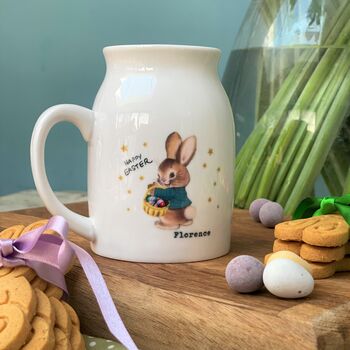 Retro Easter Bunny Personalised Milk Mug, 4 of 4