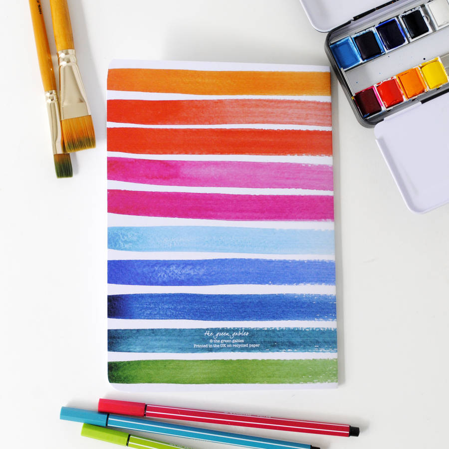 Striped Watercolour Notebook By the green gables