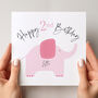 Personalised 1st / 2nd Birthday Card: Pink Or Blue Elephant Design, thumbnail 6 of 9