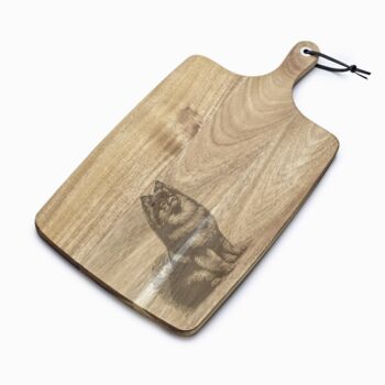 Personalised German Spitz Engraved Acacia Serving Board, 9 of 10