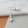 Cone Swirl Drop Earrings With Freshwater Pearl, thumbnail 6 of 12