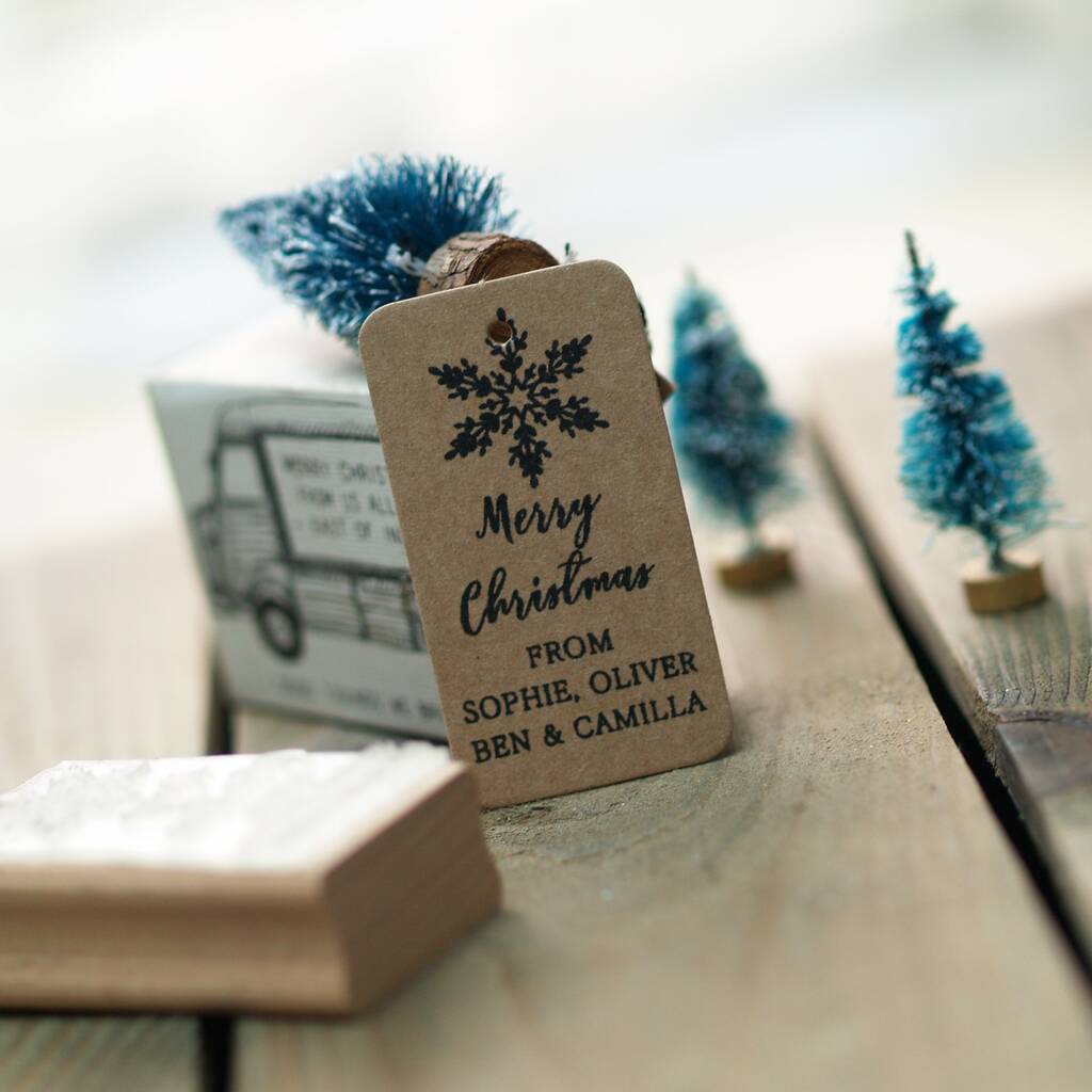 'Gift Wrapping Christmas Personalised Rubber Stamp', 1 of 3