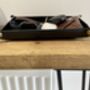 Personalised Rectangle Black Leather Accessories Tray, thumbnail 8 of 11