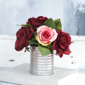 Red Rose Bouquet In Zinc Vase, 4 of 9