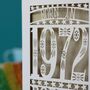 Personalised Papercut Born In 1972 Birthday Card, thumbnail 7 of 10