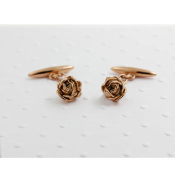 Rose Cufflinks – Rose Gold/Silver/Gold, 3 of 9