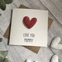 Love You Mummy/Mum Corduroy Heart Birthday Card, thumbnail 3 of 3