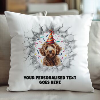 Personalised Labradoodle Birthday Break Through Dog, 5 of 8