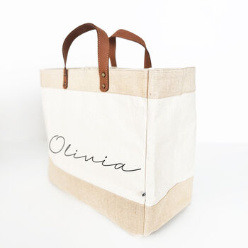 Handwritten Type, Personalised Luxury Shopping Tote Bag, 4 of 10