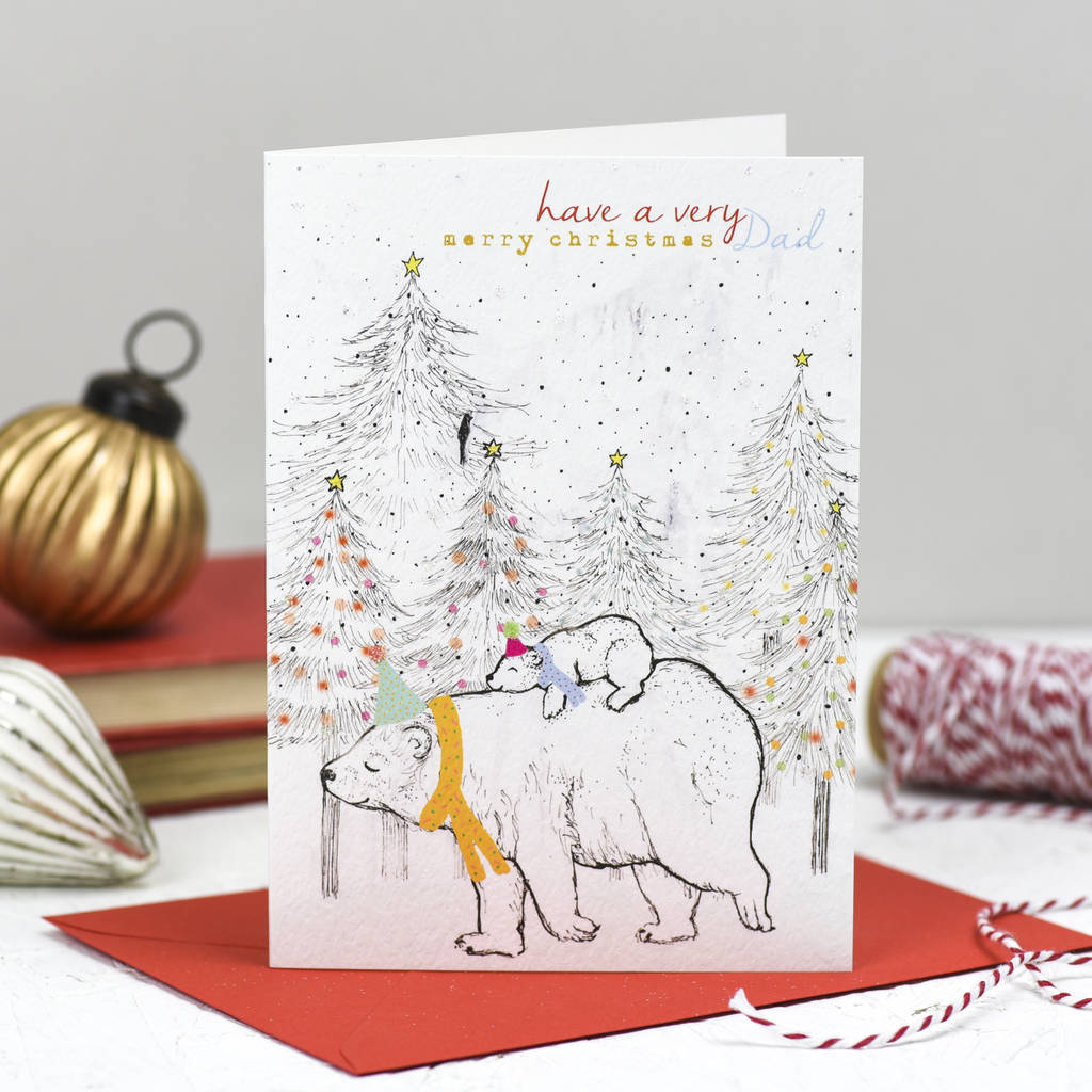 'Have A Very Merry Christmas Dad' Christmas Card By Fay's Studio