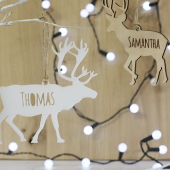 Personalised Reindeer Christmas Decoration, 2 of 4